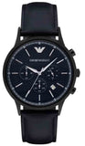 Emporio Armani Renato Chronograph Quartz Blue Dial Blue Leather Strap Watch For Men - AR2481 Authentic Buy Shop Now