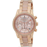Michael Kors Ritz Chronograph Rose Gold Dial Two Tone Steel Strap Watch for Women - MK6307 Authentic Buy Shop Now
