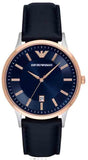 Emporio Armani Renato Analog Blue Dial Blue Leather Strap Watch For Men - AR11188 Authentic Buy Shop Now