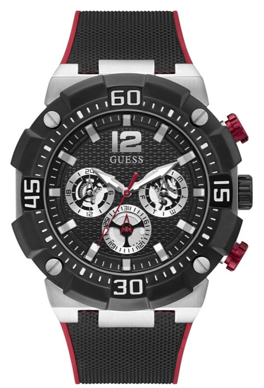 Guess Navigator Black Dial Black Rubber Strap Watch for Men - GW0264G1 Authentic Buy Shop Now