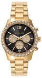 Michael Kors Berkley Chronograph Black Dial Gold Steel Strap Watch For Women - MK7414 Authentic Buy Shop Now