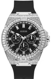Guess Baguette Crystals Black Dial Black Silicone Strap Watch For Men - GW0208G1 Authentic Buy Shop Now