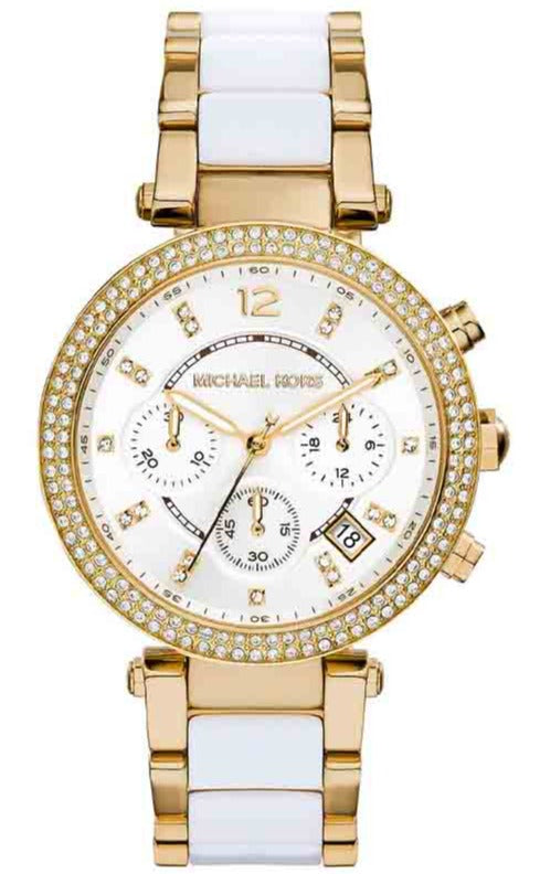 Michael Kors Parker White Dial Two Tone Steel Strap Watch for Women - MK6119 Authentic Buy Shop Now