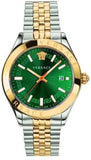 Versace Hellenyium Quartz Green Dial Two Tone Steel Strap Watch For Men - VEVI00620 Authentic Buy Shop Now