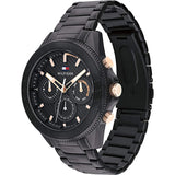 Tommy Hilfiger Aiden Chronograph Black Dial Black Steel Strap Watch For Men - 1791858 Authentic Buy Shop Now