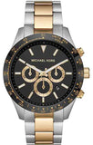 Michael Kors Layton Chronograph Black Dial Two Tone Steel Strap Watch For Men - MK8784 Authentic Buy Shop Now