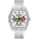 Guess Phoenix J Balvin White Dial Transparent Silicone Strap Watch For Men - V1051M1 Authentic Buy Shop Now