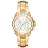 Michael Kors Everest Chronograph White Dial Gold Steel Strap Watch For Women - MK7212 Authentic Buy Shop Now