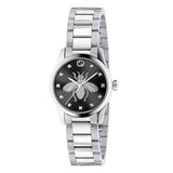 Gucci G Timeless Quartz Diamonds Black Dial Silver Steel Strap Watch For Women - YA1265024 Authentic Buy Shop Now