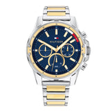 Tommy Hilfiger Mason Chronograph Blue Dial Two Tone Steel Strap Watch For Men - 1791937 Authentic Buy Shop Now