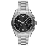 Emporio Armani Federico Chronograph Black Dial Silver Steel Strap Watch For Men - AR11560 Authentic Buy Shop Now