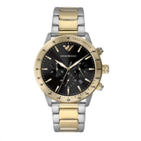 Emporio Armani Analog Chronograph Black Dial Two Tone Steel Strap Watch For Men - AR11521 Authentic Buy Shop Now