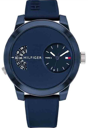 Tommy Hilfiger Denim Blue Dial Blue Rubber Strap Watch for Men - 1791556 Authentic Buy Shop Now