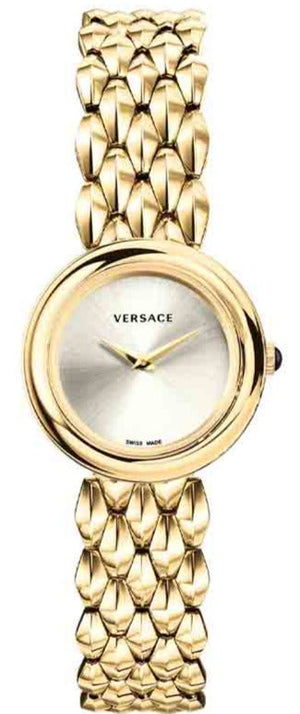 Versace V-Flare Quartz Silver Dial Gold Steel Strap Watch for Women - VEBN00718 Authentic Buy Shop Now