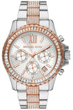 Michael Kors Everest Chronograph Silver Dial Two Tone Steel Strap Watch For Women - MK6975 Authentic Buy Shop Now