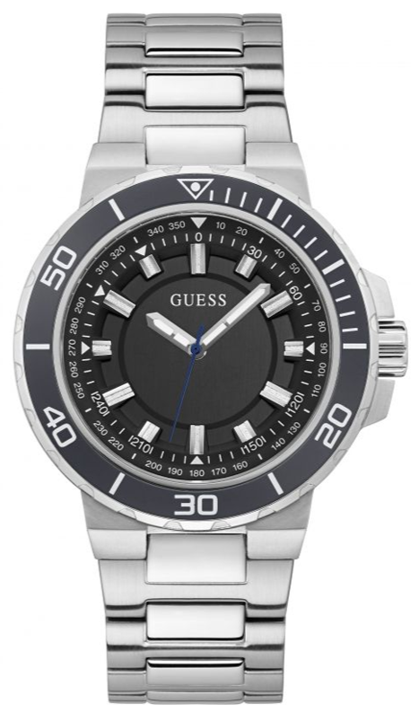 Guess Track Black Dial Silver Steel Strap Watch for Men - GW0426G1 Authentic Buy Shop Now