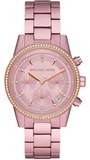 Michael Kors Ritz Chronograph Rose Gold Dial Rose Gold Steel Strap Watch For Women - MK6753 Authentic Buy Shop Now