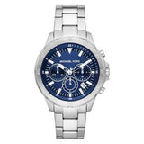 Michael Kors Grayson Chronograph Blue Dial Silver Steel Strap Watch For Men - MK9107 Authentic Buy Shop Now