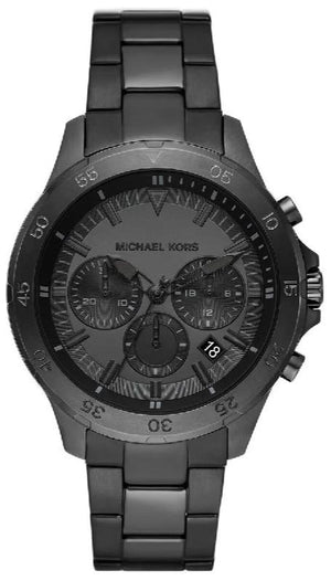 Michael Kors Grayson Chronograph Black Dial Black Steel Strap Watch For Men - MK9109 Authentic Buy Shop Now