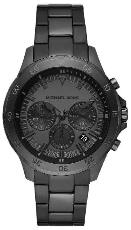 Michael Kors Grayson Chronograph Black Dial Black Steel Strap Watch For Men - MK9109 Authentic Buy Shop Now