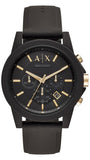 Armani Exchange Outerbanks Chronograph Black Dial Black Steel Strap Watch For Men - AX7105 Authentic Buy Shop Now