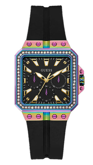 Guess Libra Black Dial Black Silicone Strap Watch For Women - GW0618L3 Authentic Buy Shop Now