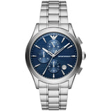 Emporio Armani Chronograph Blue Dial Silver Steel Strap Watch For Men - AR11528 Authentic Buy Shop Now