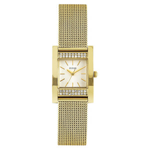 Guess Nouveau Diamonds Gold Dial Gold Mesh Bracelet Watch for Women - W0127L2 Authentic Buy Shop Now