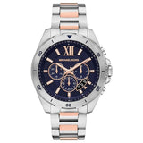 Michael Kors Brecken Chronograph Blue Dial Two Tone Steel Strap Watch For Men - MK9065 Authentic Buy Shop Now