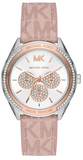 Michael Kors Multifunction Silver Dial Pink Leather Strap Watch For Women - MK7206 Authentic Buy Shop Now