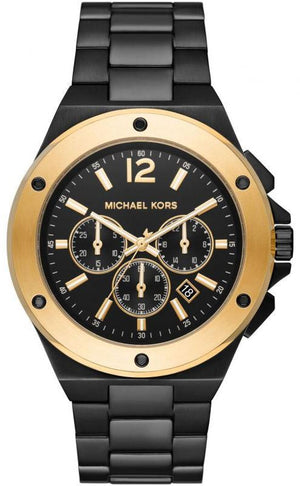 Michael Kors Lennox Chronograph Black Dial Black Steel Strap Watch For Men - MK8941 Authentic Buy Shop Now