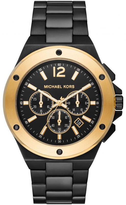 Michael Kors Lennox Chronograph Black Dial Black Steel Strap Watch For Men - MK8941 Authentic Buy Shop Now