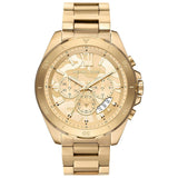 Michael Kors Brecken Chronograph Gold Dial Gold Steel Strap Watch For Men - MK8934 Authentic Buy Shop Now
