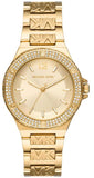 Michael Kors Lennox Three-Hand Gold Dial Gold Steel Strap Watch For Women - MK7339 Authentic Buy Shop Now