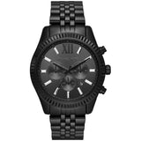 Michael Kors Lexington Chronograph Black Dial Black Steel Strap Watch For Men - MK8591 Authentic Buy Shop Now