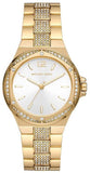Michael Kors Lenox Three Hand Silver Dial Gold Steel Strap Watch For Women - MK7361 Authentic Buy Shop Now