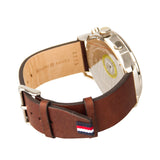 Tommy Hilfiger Chase Chronograph Grey Dial Brown Leather Strap Watch For Men - 1791487 Authentic Buy Shop Now