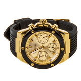 Guess Athena Gold Dial Black Rubber Strap Watch For Women - GW0030L2 Authentic Buy Shop Now