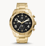 Fossil Bronson Chronograph Black Dial Gold Steel Strap Watch for Men - FS5877 Authentic Buy Shop Now