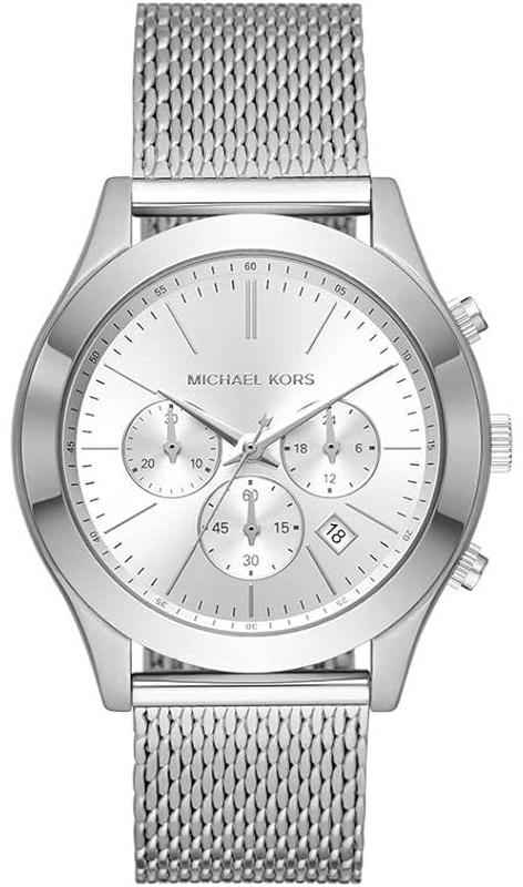 Michael Kors Slim Runway Chronograph Silver Dial Silver Mesh Bracelet Watch For Men - MK9059 Authentic Buy Shop Now