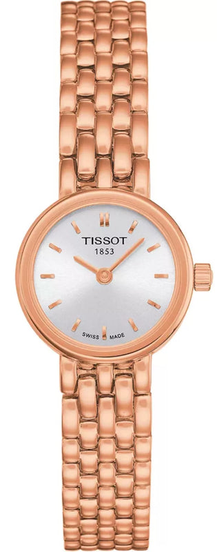 Tissot T Lady Lovely Silver Dial Rose Gold Steel Strap Watch For Women - T058.009.33.031.01 Authentic Buy Shop Now