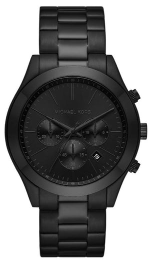 Michael Kors Slim Runway Chronograph Black Dial Black Steel Strap Watch For Men - MK8919 Authentic Buy Shop Now
