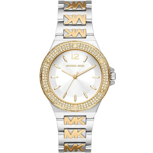 Michael Kors Lennox Three Hand Silver Dial Two Tone Steel Strap Watch For Women - MK7338 Authentic Buy Shop Now