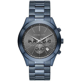 Michael Kors Slim Runway Chronograph Black Dial Blue Steel Strap Watch for Men - MK8918 Authentic Buy Shop Now