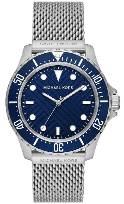 Michael Kors Everest Quartz Blue Dial Silver Mesh Bracelet Watch For Men - MK9082 Authentic Buy Shop Now