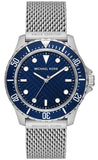 Michael Kors Everest Quartz Blue Dial Silver Mesh Bracelet Watch For Men - MK9082 Authentic Buy Shop Now