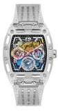 Guess Phoenix Polycarbonate Clear Multi-function Black Dial Clear Rubber Strap Watch for Men - GW0499G3 Authentic Buy Shop Now