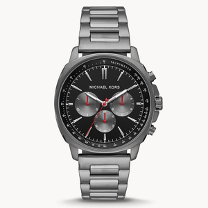 Michael Kors Sullivan Chronograph Black Dial Grey Steel Strap Watch For Men - MK8970 Authentic Buy Shop Now