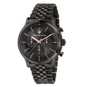 Maserati Epoca Limited Edition Chronograph Black Dial Black Steel Strap Watch For Men - R8873618019 Authentic Buy Shop Now