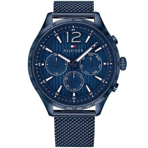 Tommy Hilfiger Gavin Chronograph Blue Dial Blue Mesh Bracelet Watch for Men - 1791471 Authentic Buy Shop Now